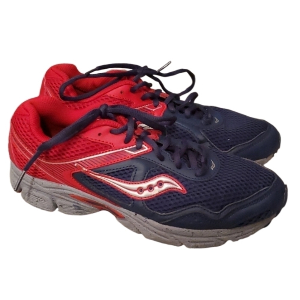 Saucony Shoe Mens Size 6 Cohesion Sneakers Red Blue Gray